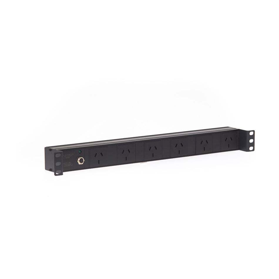 1RU 6 Way GPO Recessed Rack Mount PDU Power Rail