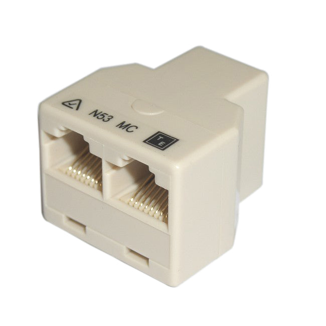 RJ45 Modular Coupler 3-Way Straight Thru 1 x RJ45 Female to 2 x RJ45 Female 8P8C