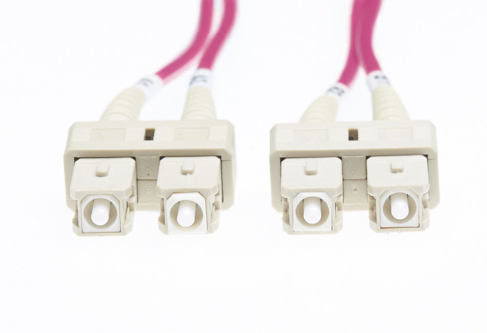 2m SC-SC OM4 Multimode Fibre Optic Patch Cable: Erika Violet