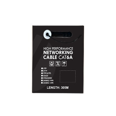 4C | CAT6A U/UTP 23AWGx4P, PVC Jacket | Supplied on Plastic Reel | 305m Roll Black