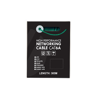 4C | CAT6A U/UTP 23AWGx4P, PVC Jacket | Supplied on Plastic Reel | 305m Roll Green