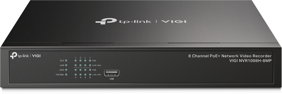 TP-Link | VIGI NVR1008H-8MP | 8 Channel PoE+ Network Video Recorder