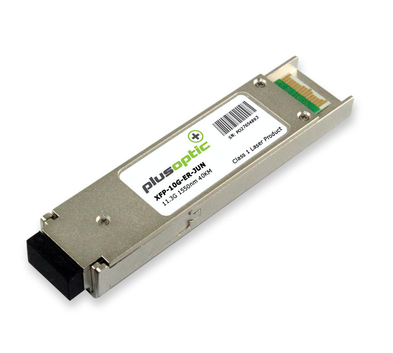 Juniper compatible (EX-XFP-10GE-ER SRX-XFP-10GE-ER XFP-10G-E-OC192-IR2) 10G, XFP, 1550nm, 40KM Transceiver, LC Connector for SMF with DOM | PlusOptic XFP-10G-ER-JUN