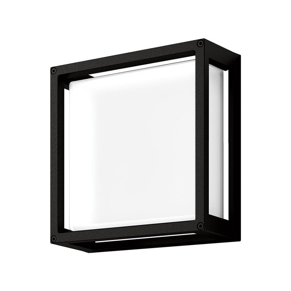 York-12 12W LED 240V Square Bunker Light Black / Warm White