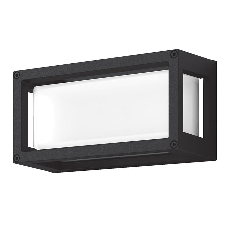 York-7 7W LED 240V Rectangular Bunker Light Black / Warm White