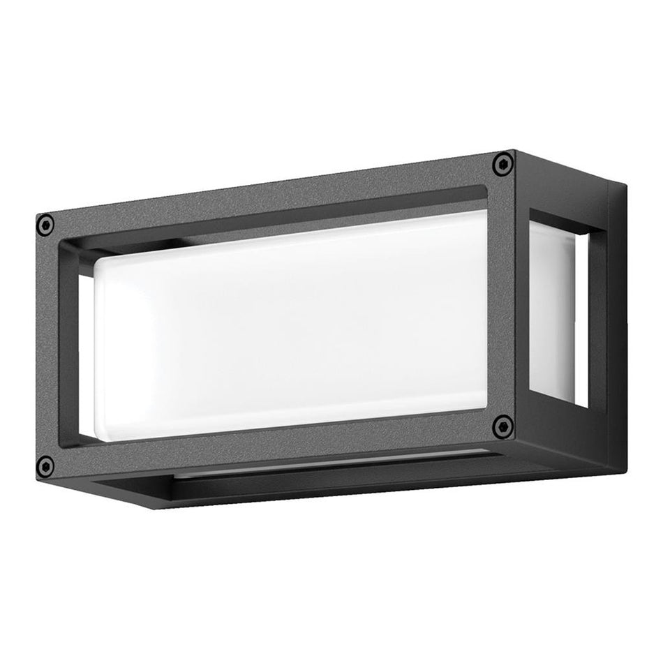 York-7 7W LED 240V Rectangular Bunker Light Dark Grey / Warm White