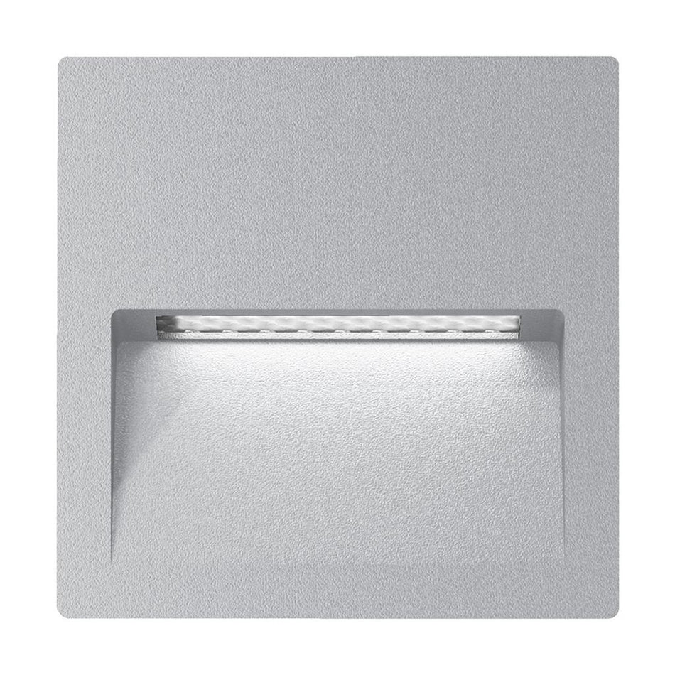 Zac-4 4W LED 12V DC Square Recessed Light Silver / Warm White