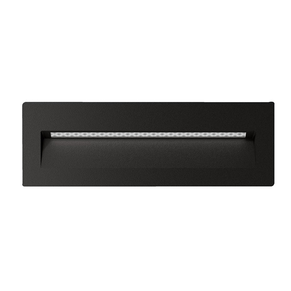 Zac-8 8W LED 12V DC Rectangular Recessed Brick Light Black / Warm White