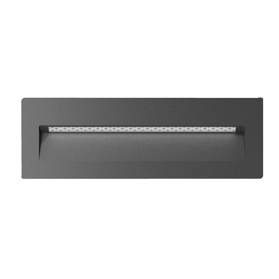 Zac-8 8W LED 12V DC Rectangular Recessed Brick Light Dark Grey / White