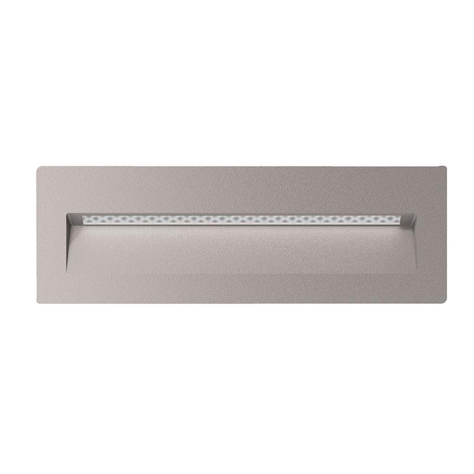 Zac-8 8W LED 12V DC Rectangular Recessed Brick Light Silver / Warm White