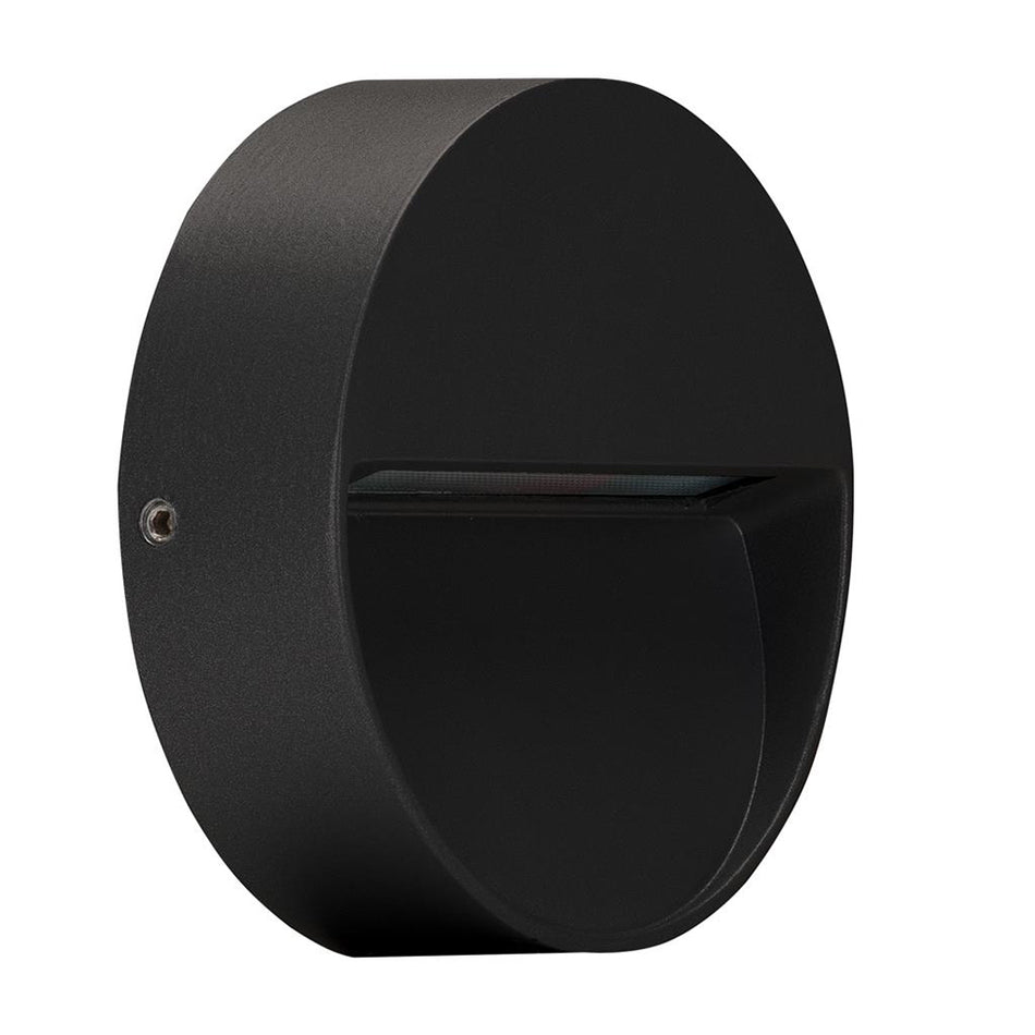 Zeke Round 4W 240V LED Surface Mounted Step Light Black / White