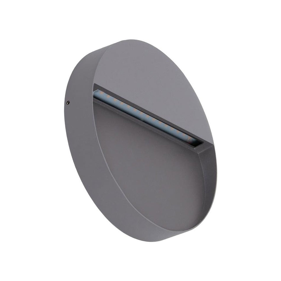 Zeke 9W 240V Round LED Wall Light Silver / White