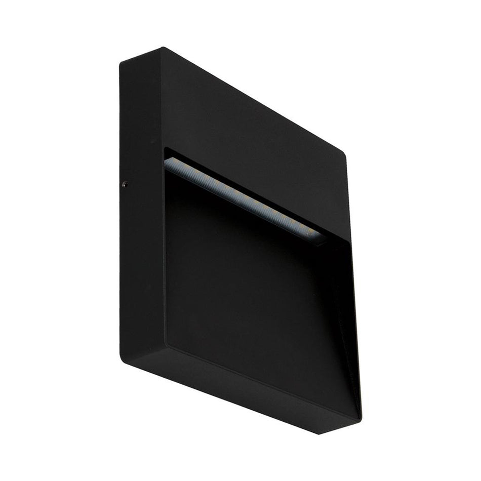 Zeke 9W 12V DC Square LED Wall Light Black / Warm White