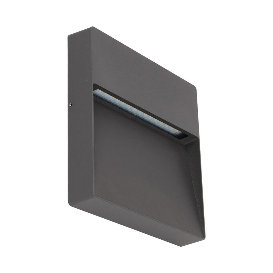 Zeke 9 Watt 240V Square LED Wall Light Dark Grey / White