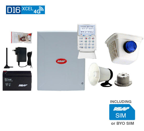 D16XCEL4G PANEL & SIREN KIT with KPX+ White KP inc SIM