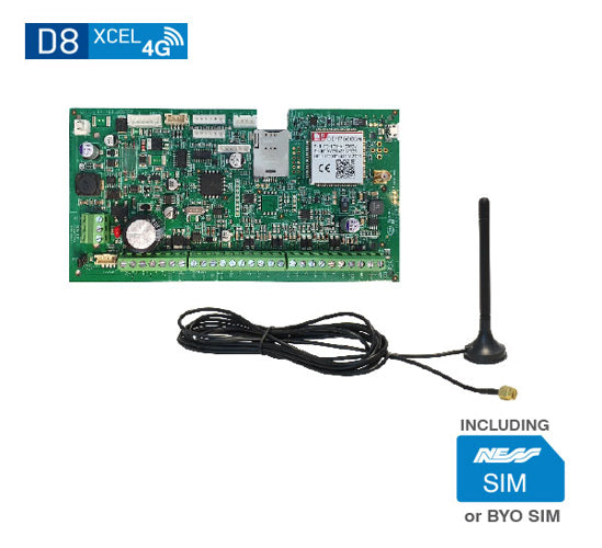 D8XCEL4G Spare PCB inc 4G antenna and Ness SIM