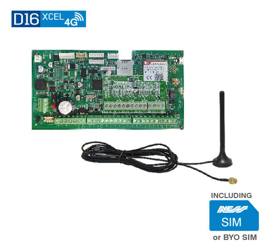 D16XCEL4G Spare PCB inc 4G antenna and Ness SIM