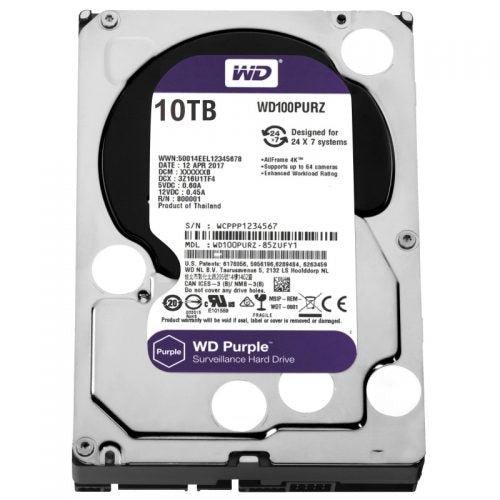 10TB HDD – Purple Surveillance Hard Drive for DVRs & NVR