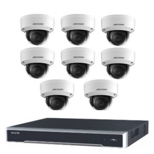 8MP 8CH Hikvision CCTV Kit: 8 x Outdoor Vandalproof Domes with Acusense + 8CH NVR