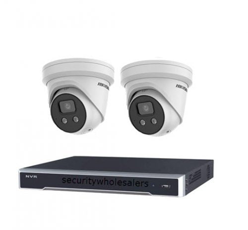 6MP 4CH Hikvision CCTV 套件：2 个室外转塔摄像机 + 4CH NVR