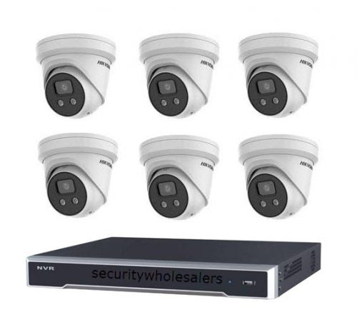 6MP 8CH Hikvision CCTV Kit: 6 x Outdoor Turret Cameras with Acusense + 8CH NVR