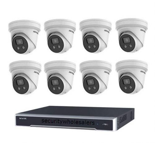 6MP 8CH Hikvision CCTV Kit: 8 x Outdoor Turret Cameras with Acusense + 8CH NVR