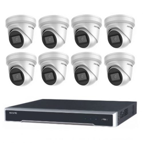 8MP 8CH Hikvision CCTV 套件：8 个室外转塔摄像机 + 8CH NVR