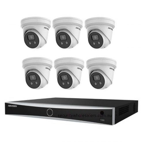 Hikvision 8MP Acusense 6 x Outdoor Turret With Strobe & Siren + 8CH NVR CCTV Kit