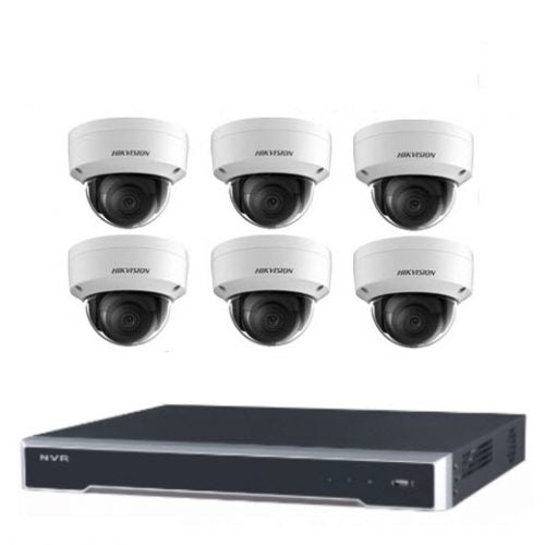 8MP 8CH Hikvision CCTV Kit: 6 x Outdoor Vandalproof Domes with Acusense + 8CH NVR