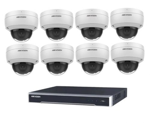 6MP 8CH Hikvision CCTV Kit: 8 x IP Dome Cameras with Acusense + 8CH NVR