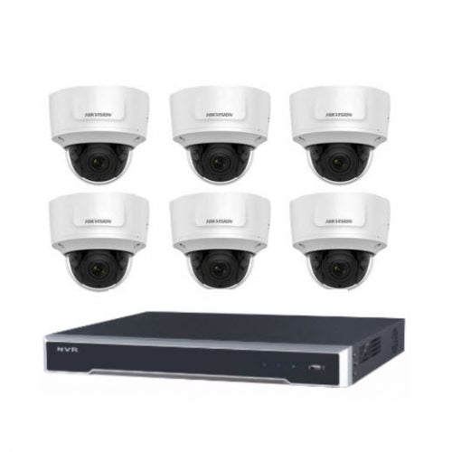 8MP 8CH Hikvision CCTV Kit: 6 x Outdoor Motorised VF Domes + 8CH NVR