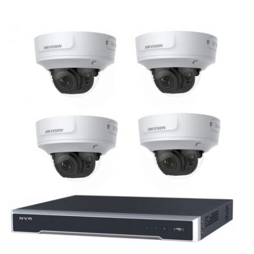 8MP 4CH Hikvision CCTV Kit: 4 x Outdoor Motorised VF Domes + 8CH NVR