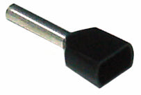 TWIN E/SLEEVE 2x1.5mm2 BLK  8mm Pin 100