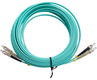 MSS-Fibre-ST---SC-OM3-10-Metre-Aqua-LSZH-Duplex-Patch-Lead