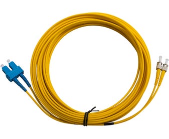 MSS-Fibre-ST---SC-Singlemode-10-Metre-Yellow-LSZH-Duplex-Patch-Lead