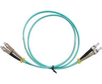 MSS-Fibre-ST---SC-OM3-1-Metre-Aqua-LSZH-Duplex-Patch-Lead