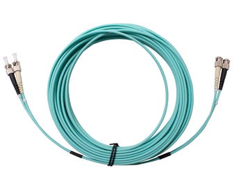 MSS-Fibre-ST---ST-OM3-10-Metre-Aqua-LSZH-Duplex-Patch-Lead