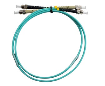 MSS-Fibre-ST---ST-OM3-2-Metre-Aqua-LSZH-Duplex-Patch-Lead