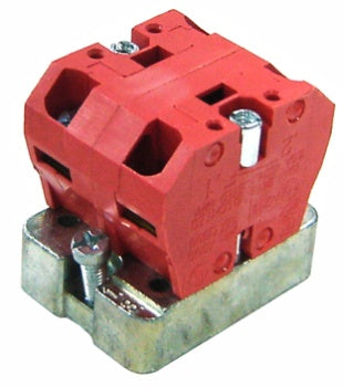 2 N/C Contact Block Red w/-Support Base