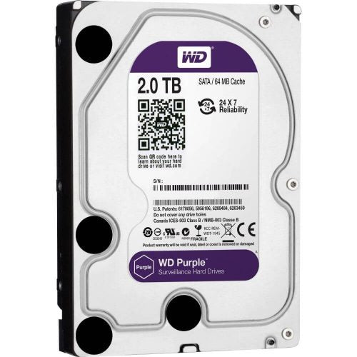 2TB 硬盘 – 适用于 DVR 和 NVR 的 WD Purple 监控硬盘