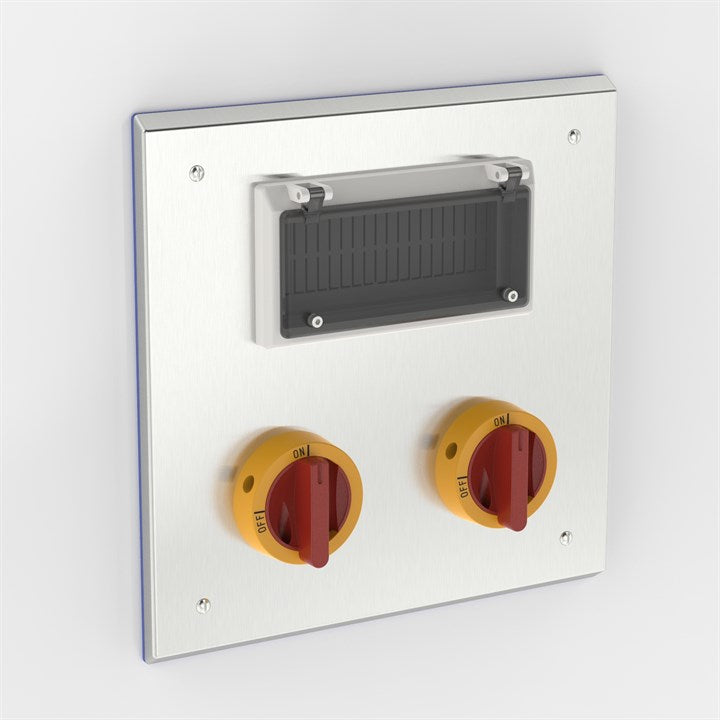 PH-SKT60X2-W8-105-S316 |嵌入式制药外壳，带 2 个旋转隔离开关和铰链观察窗