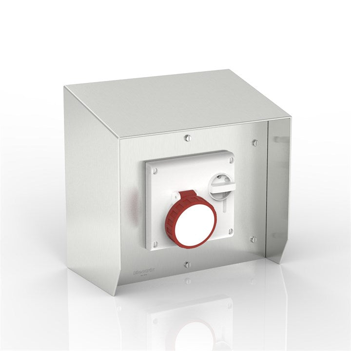 SOC-SCAME-C | 15° Sloping Roof Enclosure with Scame Interlocked Switch & Socket