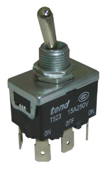 15A DPDT On/Off/On Tgl. QC Terminals