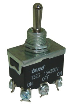 15A DPDT On/Off/On Tgl. Screw Terminals