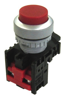 Raised latching P/B - Red c/w 1 N/C contact