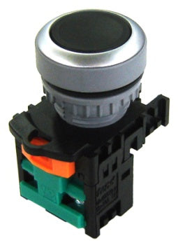 Flush pushbutton - Black c/w 1 N/O contact