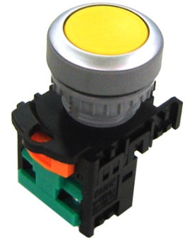 Flush pushbutton - Yellow c/w 1 N/O contact