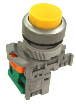 Raised pushbutton - Yellow c/w 1 N/O contact