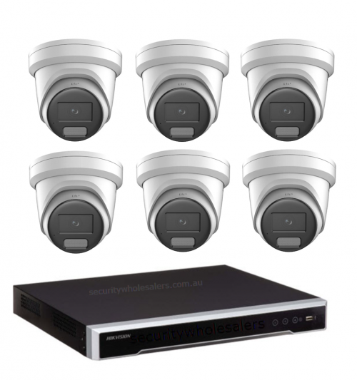 8MP Hikvision Colorvu HYBRID CCTV Kit: 6 x Liveguard Cameras + 8CH M Series NVR / 3TB