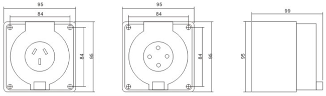 5 Round Pin Socket Outlet